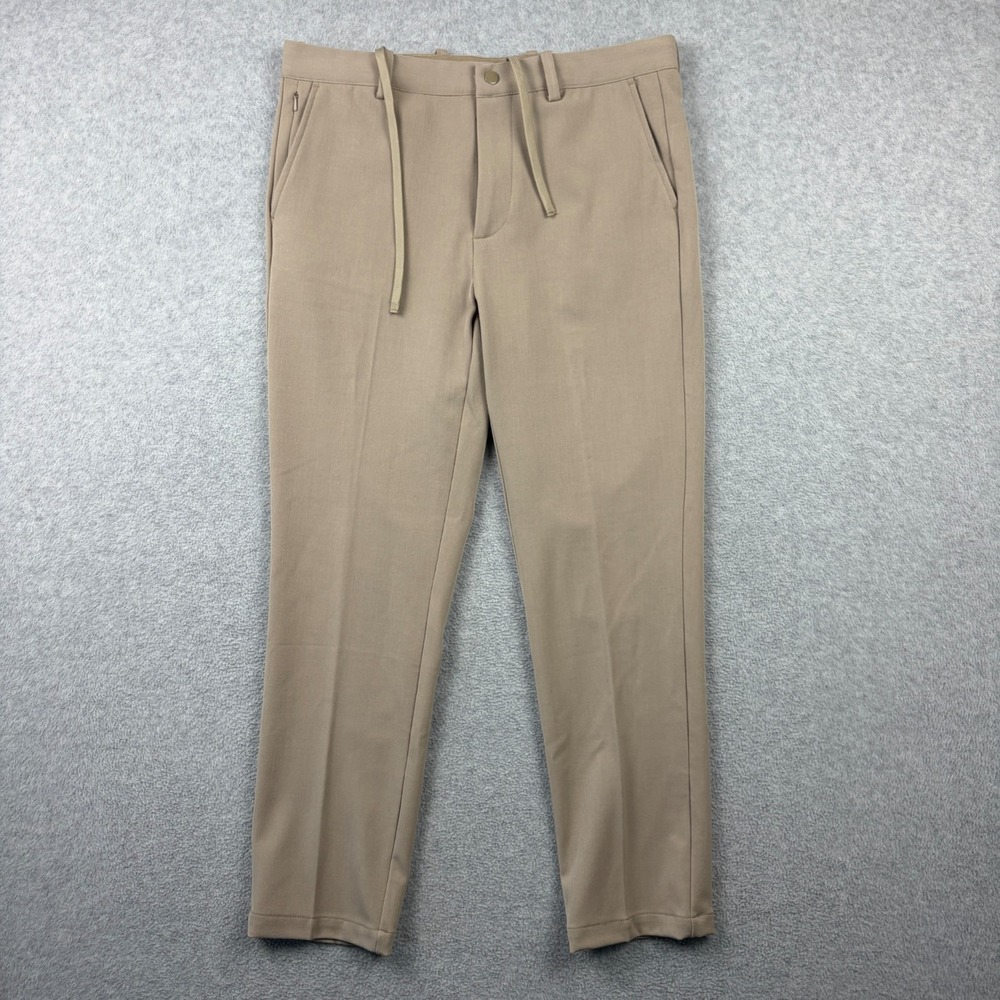 Quince Pants Mens 30x28 Tan Ultra Stretch 24/7 Smart Chino Drawstrings Preppy